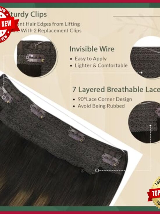 20 Inch Real Human Hair Extensions, 95g Wire Clip-in, Easy Wear main image 5